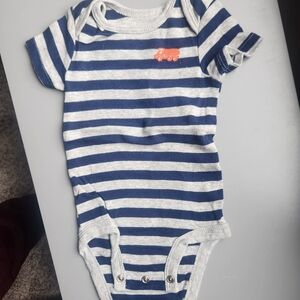 Carter's Navy and Gray Striped Bodysuit